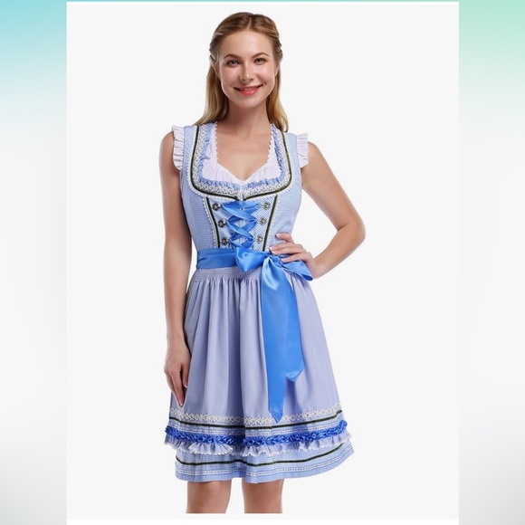 Chic Blue Lace-Up Mini Dress - Picture 3 of 10